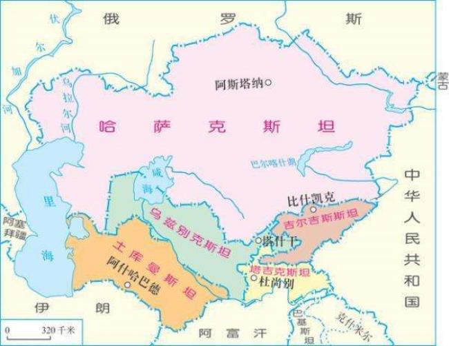 中亚和西伯利亚地图