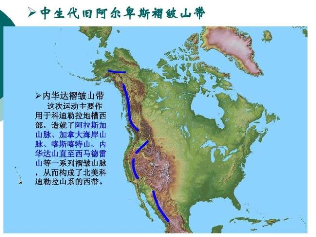 北美洲经纬网地形区图