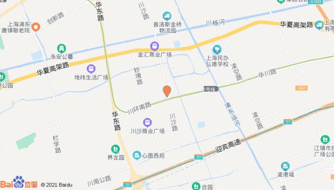 上海市浦东新区川沙镇的地图