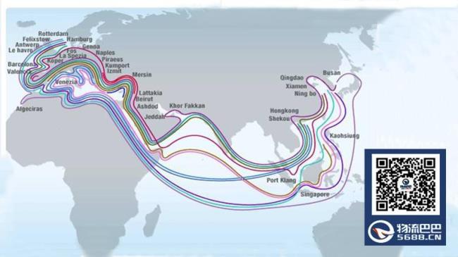 亚洲到欧洲海运路线