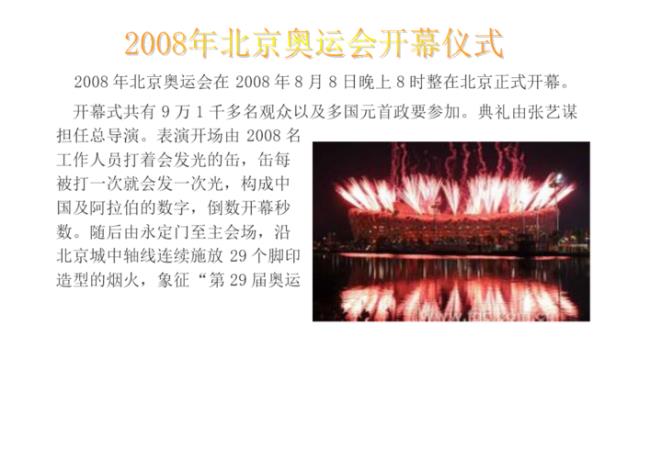 2008年北京冬奥运会的资料