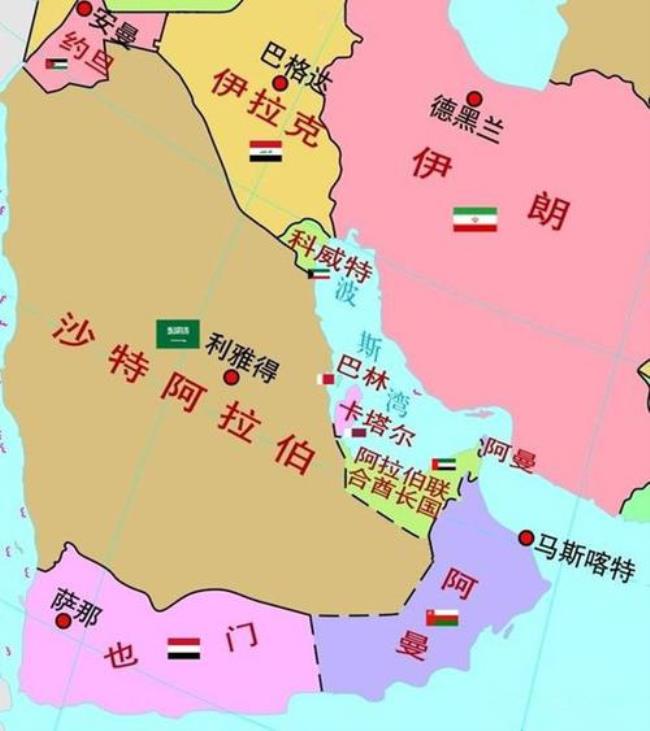 沙特阿拉伯属于哪个洲地图