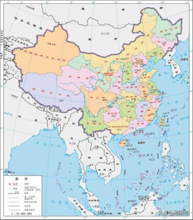 与中国接壤的所有邻国从南往北