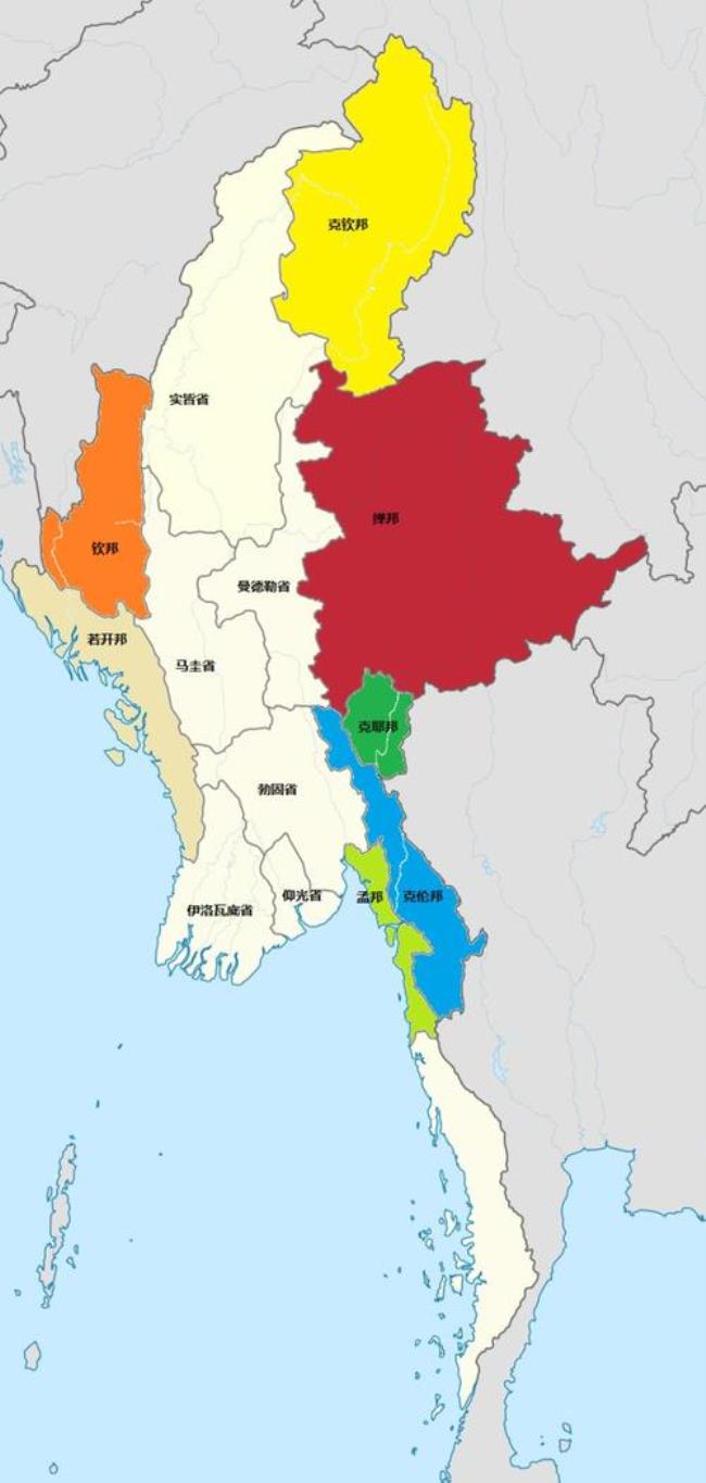 缅甸地图面积
