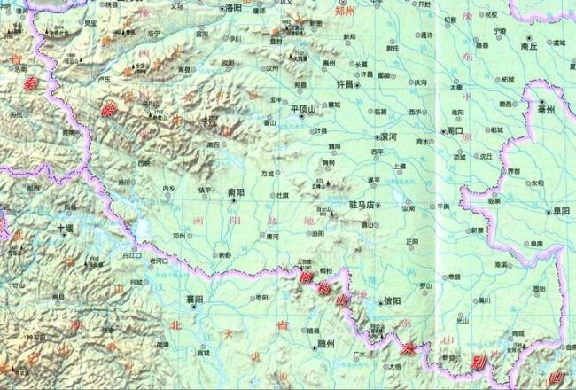 秦岭山脉在中国地图位置