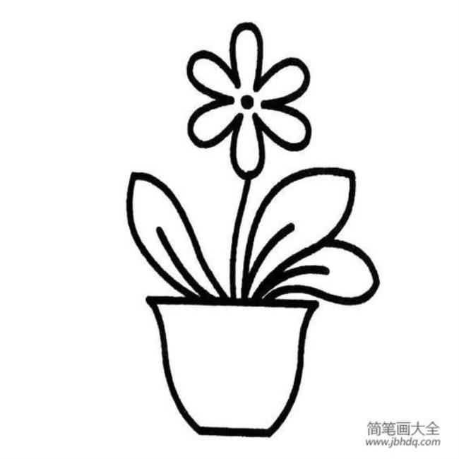 两个小学生手拿花简笔画