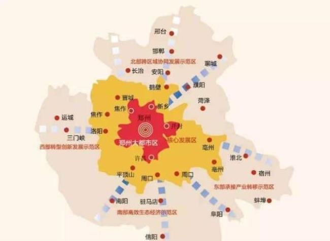 郑州在中国地图的位置