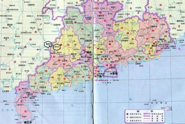 广东地图各市面积