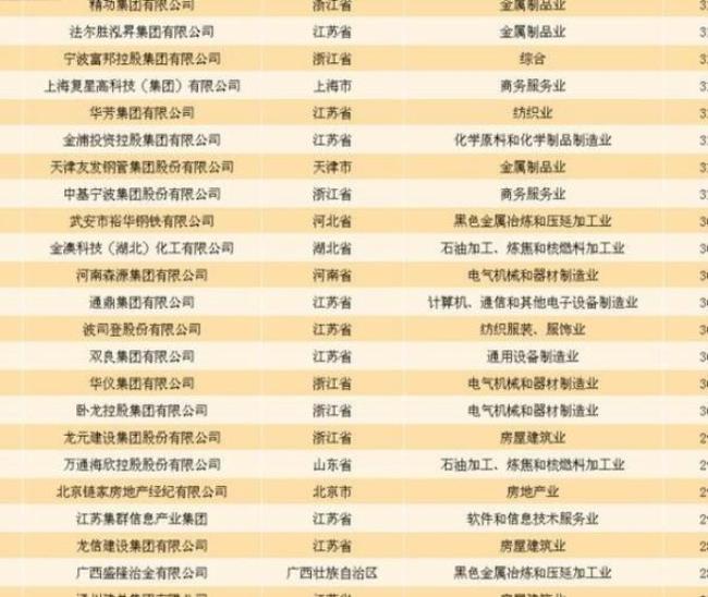 中国最大的民营企业排名