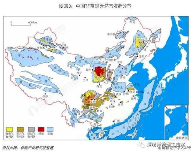 中国地图嵌板的颜色分布