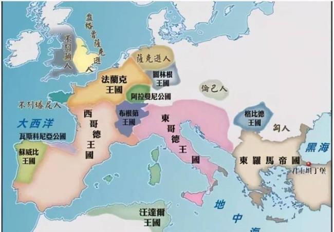 罗马帝国分成哪几个国家