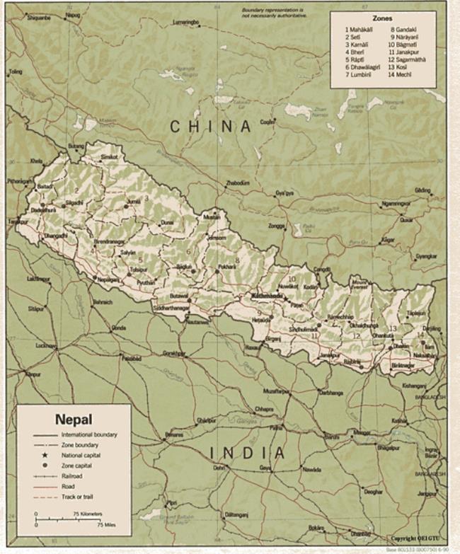 尼泊尔与中国哪个省近