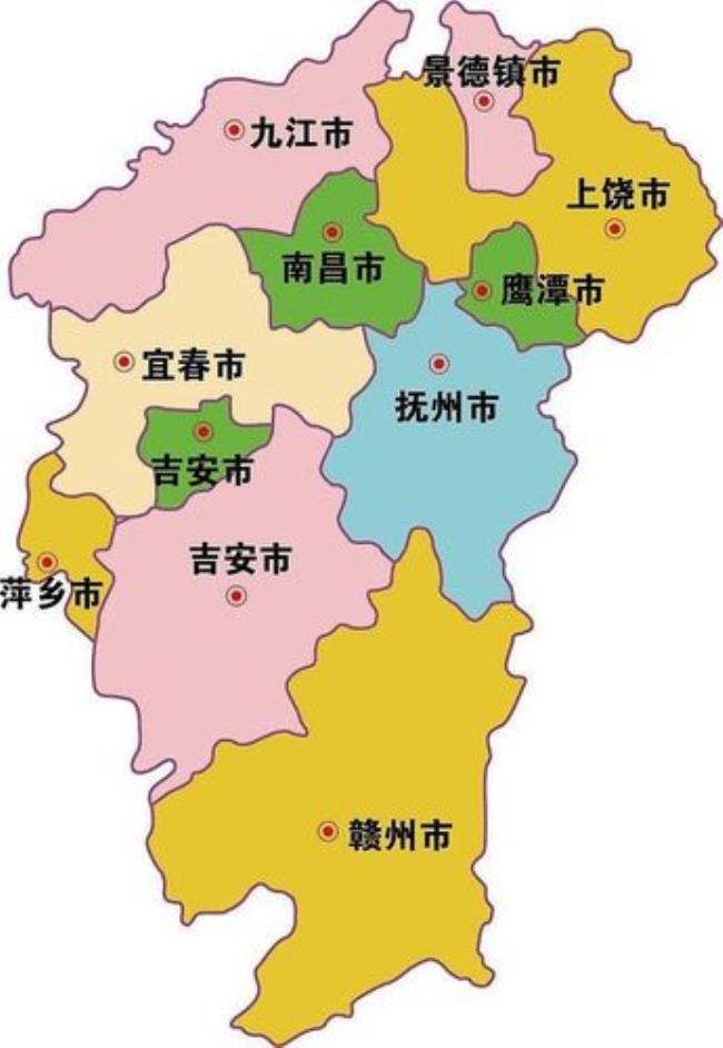 与江西接壤的省份地图