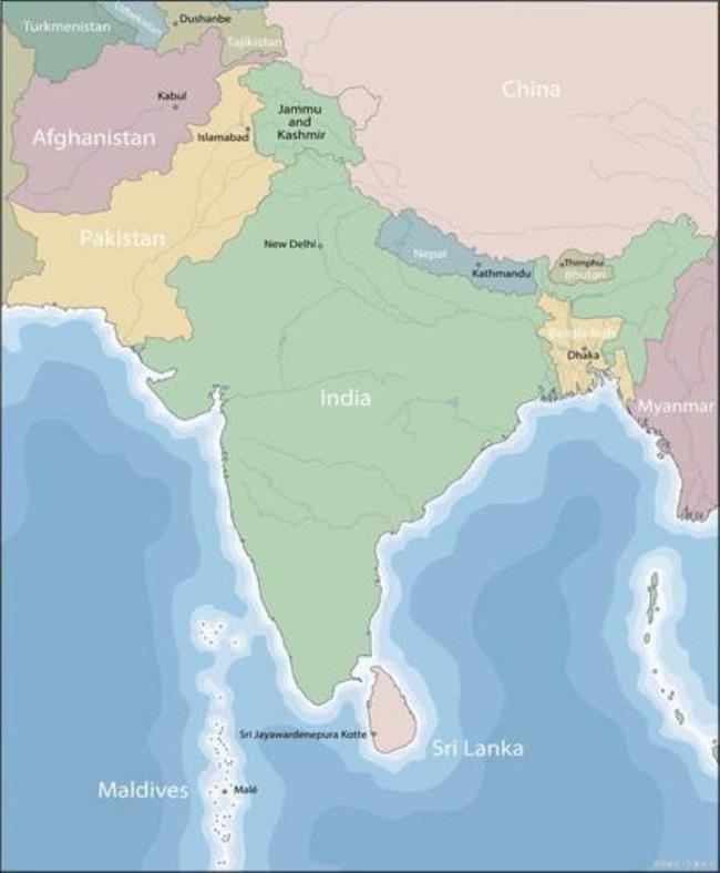 印度跟巴基斯坦的地理位置