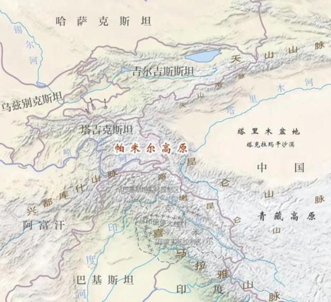 帕米尔高原在中国地图的位置