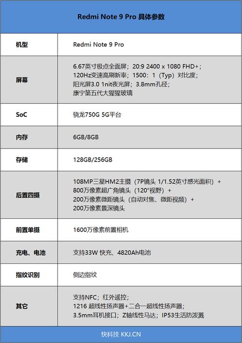 小米note 9pro参数