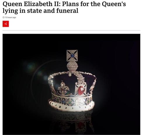 英国女王伊丽莎白二世去世后