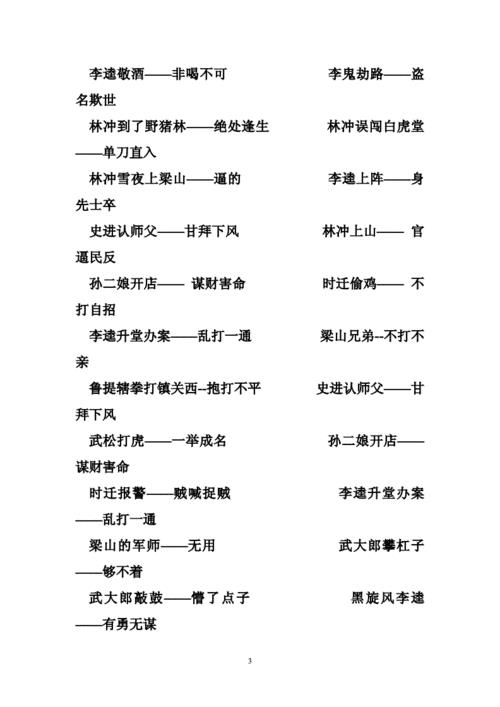 形容水浒传的四字成语