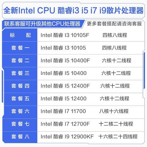 i3 i5 i7 i9的区别是什么