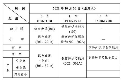 2021上半年教师公招考试时间