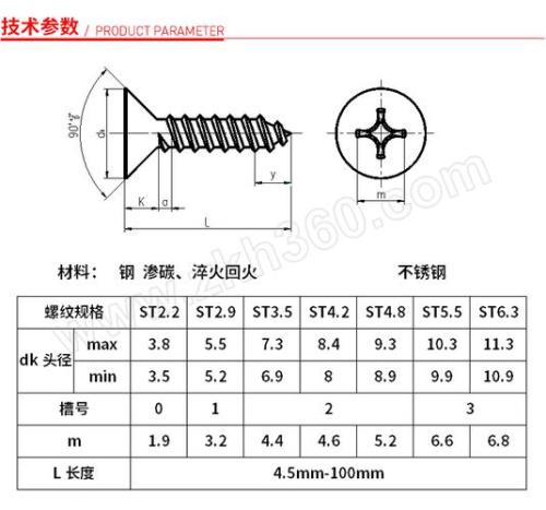 st4.8自攻螺钉标准