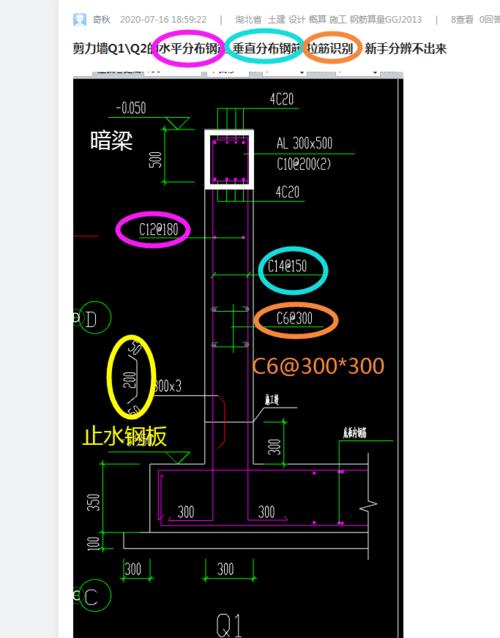 剪力墙dwq2h300代表什么意思