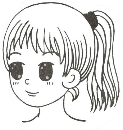 长头发马尾女孩简笔画怎么画，怎么画女孩简笔画