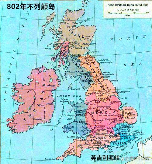 英国相邻的国家地图