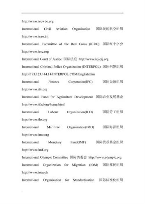 一般性国际组织 简称什么