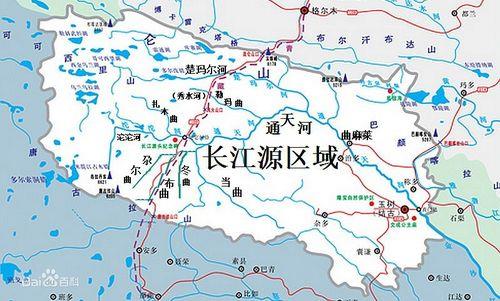 黄河长江发源地地形图