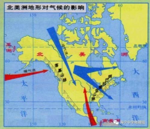 北美洲地图气候成因