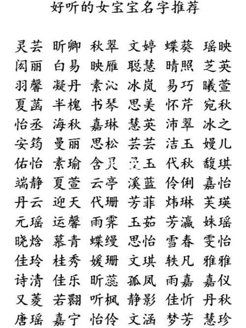 给小女孩取名字大全