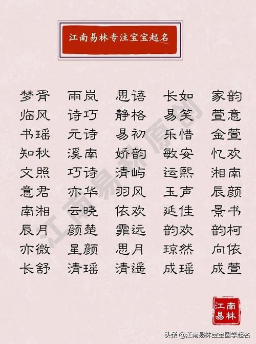 女生取名字有诗意文雅