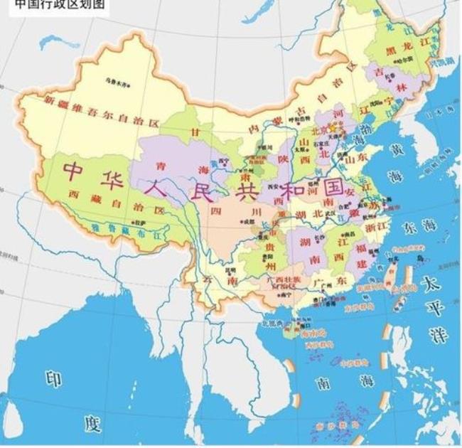 中国长江流经省份地图