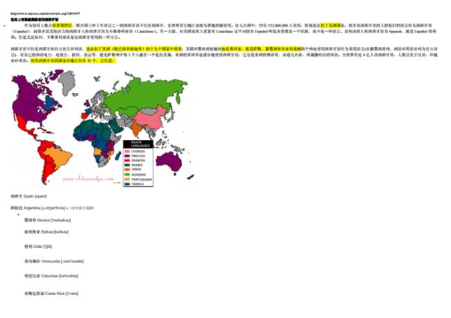 西班牙语在世界的分布