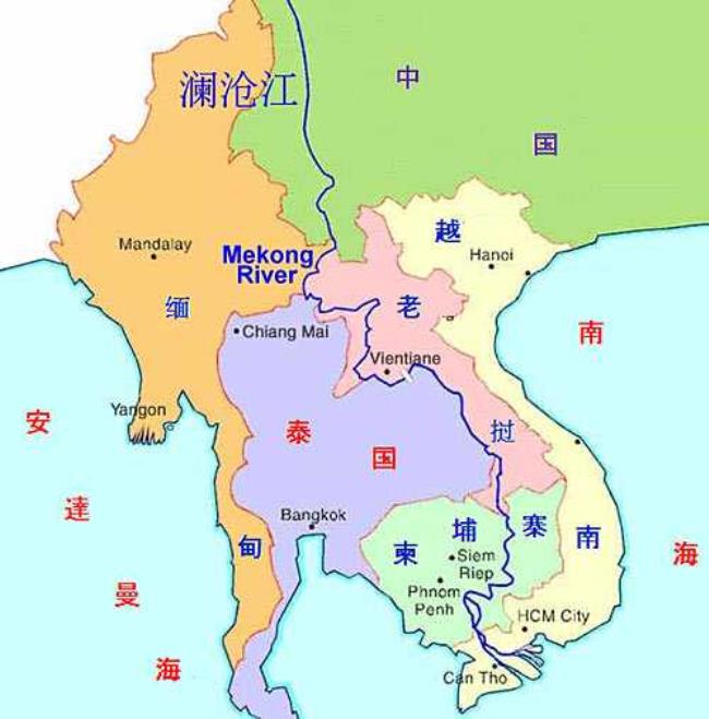 缅甸主要河流分布图