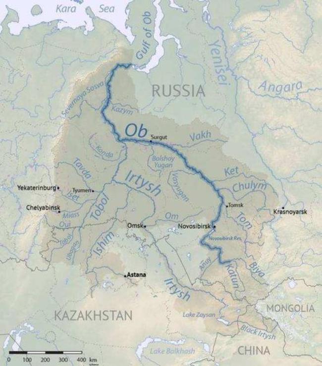 两个西伯利亚的河流分界线