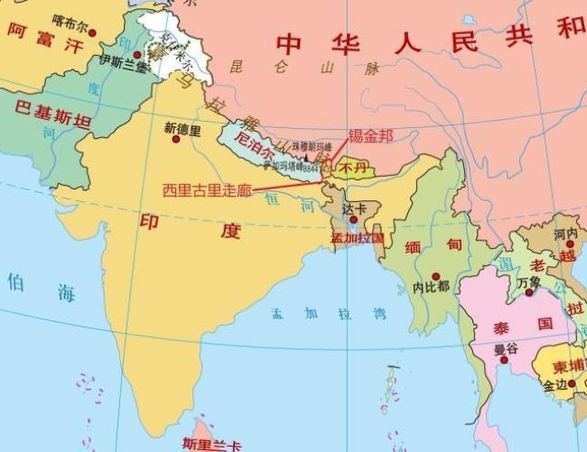 印度和中国地图谁大
