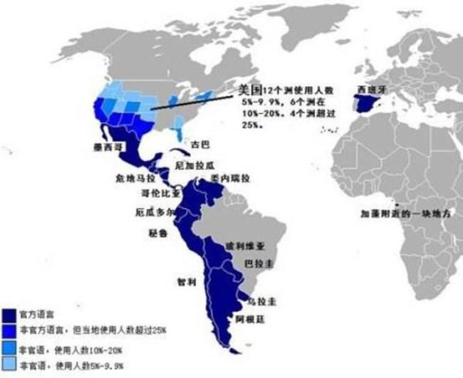 西班牙语主要分布地区