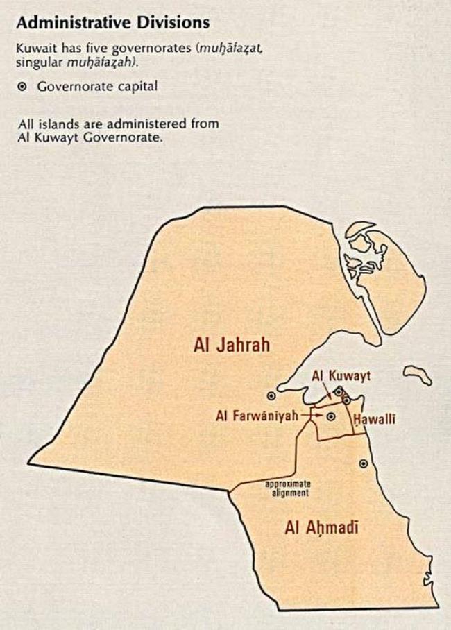 科威特在地图上的位置