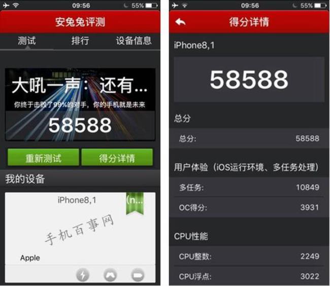 苹果6s跑分为多少