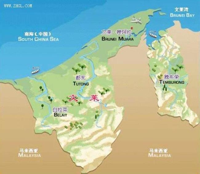 文莱国家地图面积