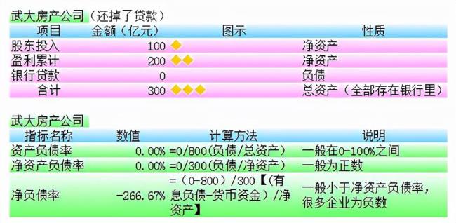 净负债比率为负表示什么