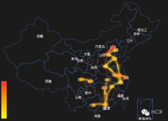 山西人口迁移目的地排名