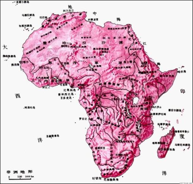 如何绘制非洲地形图