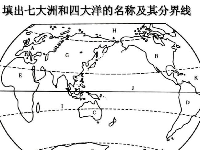 七大洲的分界线和四大洋图