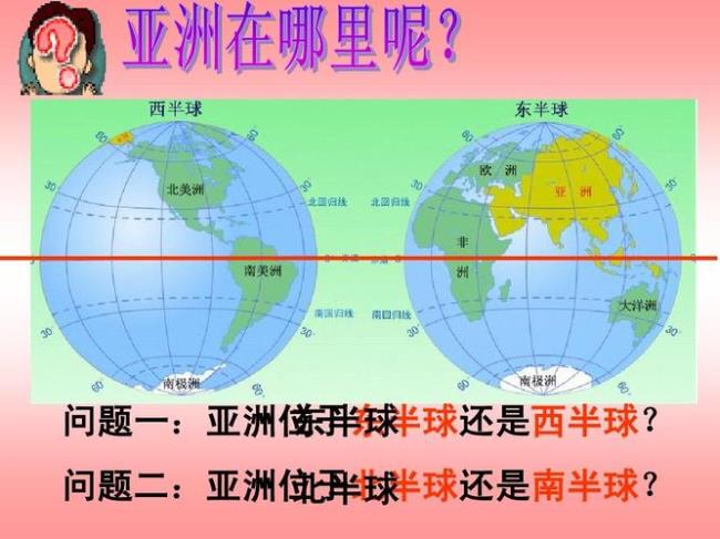 中国所在的大洲完全位于北半球对吗