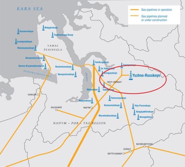 俄罗斯天然气储量分布图