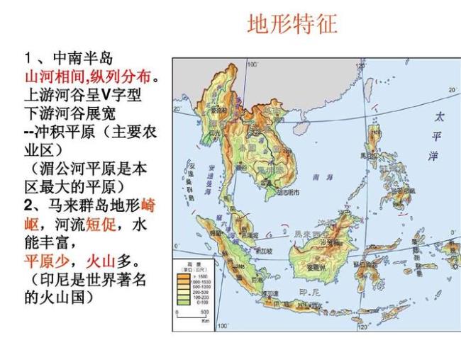 东南亚的地形分布