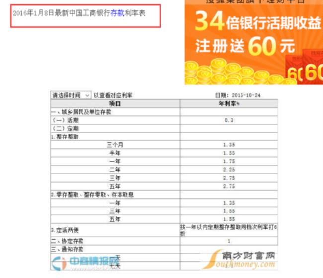 工商银行对公一年定期利息